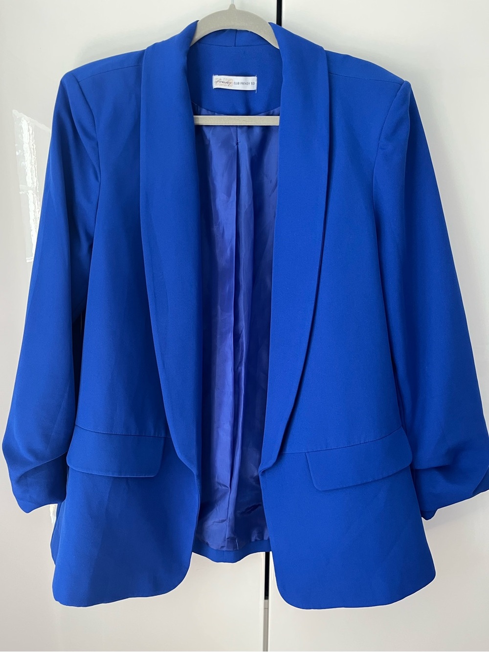 Cobalt Blue Open-Front Women's Blazer